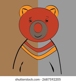 Ilustración linda del oso de peluche gordo