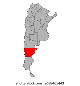 Chubut of Argentina map symbol shape, travel web icon vector illustration .