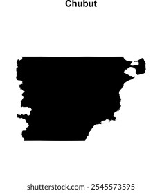 Chubut province blank outline map