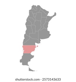 Chubut Province map, administrative division of Argentina. Vector illustration.