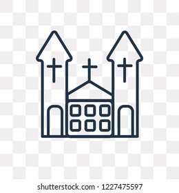 Chuch vector outline icon isolated on transparent background, high quality linear Chuch transparency concept can be used web and mobile