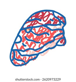 chuck beef meat doodle icon sketch vector. chuck beef meat sign. isolated symbol illustration