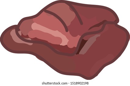 Chuck meat, illustration, vector on white background.