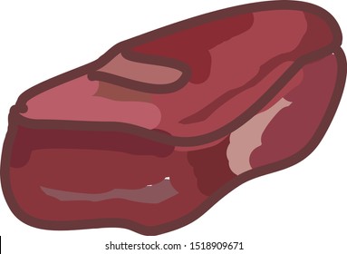 Chuck meat, illustration, vector on white background.