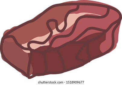 Carne Chuck, ilustración, vector sobre fondo blanco.