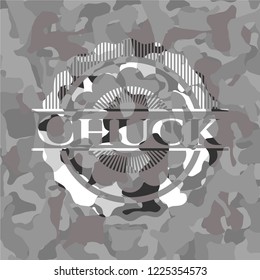 Chuck on grey camouflaged texture