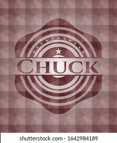 Chuck red seamless badge with geometric pattern.