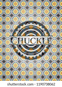 Chuckle arabic emblem background. Arabesque decoration.