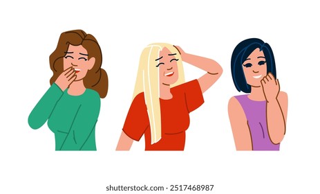 chuckle woman laughing  vector.  humor amusement, delight cheer, mirth glee chuckle woman laughing character. people flat cartoon illustration