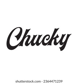 chucky text on white background.