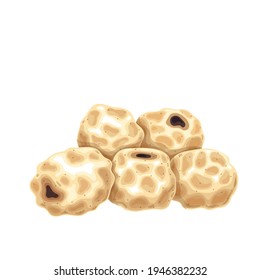 Chufa tiger nuts vector. Vegetarian food or snack illustration.