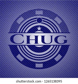 Chug badge with jean texture