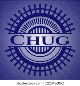 Chug emblem with jean background
