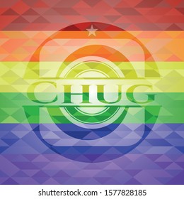 Chug lgbt colors emblem. Vector Illustration. Mosaic.