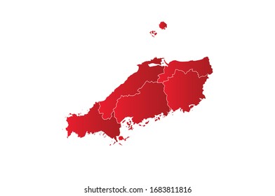 Chugoku map Japan region shape