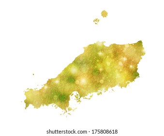 Chugoku map Japanese paper
