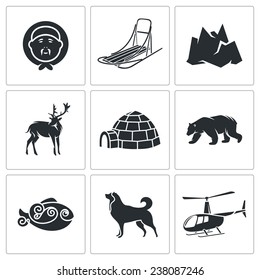 Chukchi and the Far North Vector Icons Set