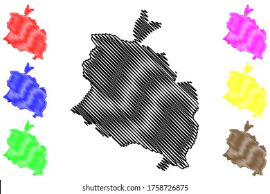 Chukha District (Districts of Bhutan, Kingdom of Bhutan) map vector illustration, scribble sketch Chukha map