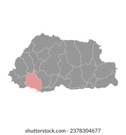 Chukha district map, administrative division of Bhutan
