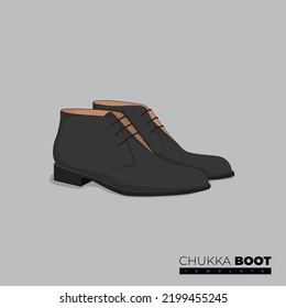 Chukka boot template in cartoon design for advertisement design