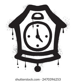  Chukoo clock with black spray paint graffiti