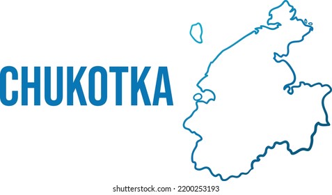 Chukotka abstract blue gradient isolated map
