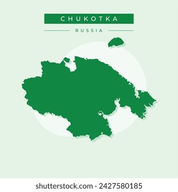Chukotka Autonomous Okrug (Russia, Subjects of the Russian Federation, Autonomous okrug ) map vector illustration, scribble sketch Chukotka Autonomous Okrug map