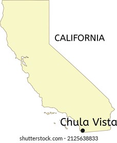 Chula Vista City Location On California Stock Vector (Royalty Free ...