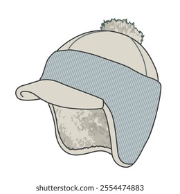 	
Chullo hat mockup template vector illustration.