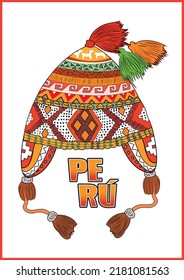 chullo vector - peru illustration