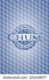Chumblauer Hexagon-Emblem. Vektorgrafik. Detaillierte Angaben. 