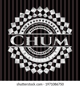 Chum silvery emblem or badge. Vector Illustration. Mosaic. 
