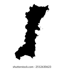 Chumphon Provinz Karte, Verwaltungsbezirk von Thailand. Vektorgrafik.