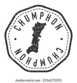 Chumphon, Thailand Map Stamp Retro Postmark. Silhouette Postal Passport. Seal Round Vector Icon. Badge Vintage Postage Design.