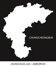 Chungcheongbuk South Korea map black inverted silhouette illustration