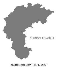 Chungcheongbuk South Korea Map in grey