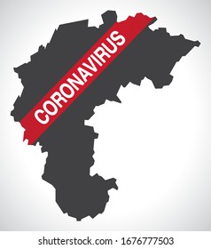 Chungcheongbuk SOUTH KOREA province map with Coronavirus warning illustration