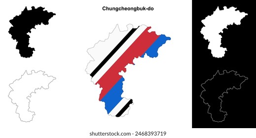 Chungcheongbuk-do province outline map set