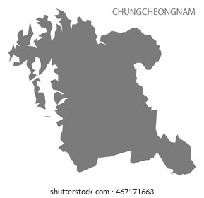 Chungcheongnam South Korea Map in grey