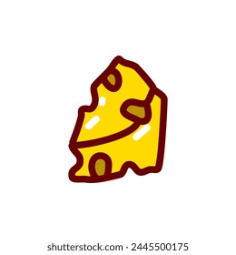Chunk of cheese doodle on white isolated
