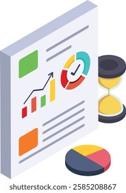 Chunk Down Goals into Manageable Pieces isometric Concept, Subgoal decomposition vector color icon design, business corporation symbol, Joint partnership Sign, Sales Marketing management illustration