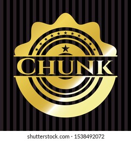 Chunk gold badge or emblem. Vector Illustration. Detailed.