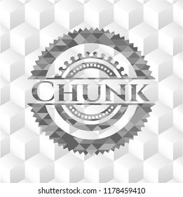 Chunk grey emblem with cube white background
