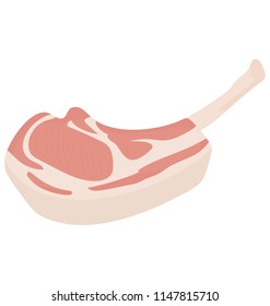 
A chunk of a red meat in small cylindrical shape, lamb chop
