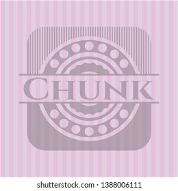Chunk retro style pink emblem. Vector Illustration. Detailed.