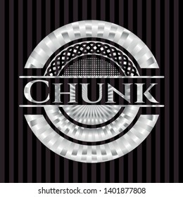 Chunk silver badge or emblem. Vector Illustration. Mosaic.