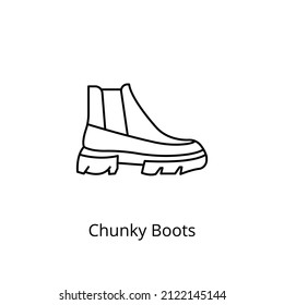 icono de las botas chunky en el vector. logotipo