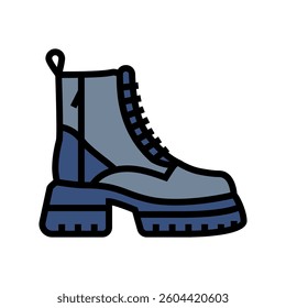 chunky boots stylish clothes color icon vector. chunky boots stylish clothes sign. isolated symbol illustration