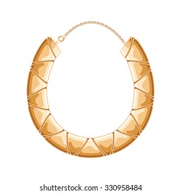 Chunky chain golden metallic necklace or bracelet. Personal fashion accessory design.