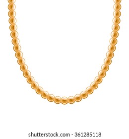 Chunky chain golden metallic necklace or bracelet. Personal fashion accessory design. Vector brush included.